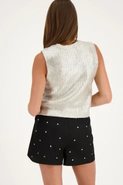 Zwarte Skort Met Studs All-over