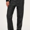 Zwarte Straight Leg Broek Met Studs