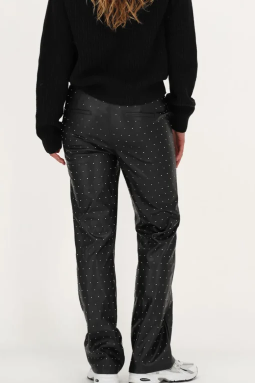 Zwarte Straight Leg Broek Met Studs