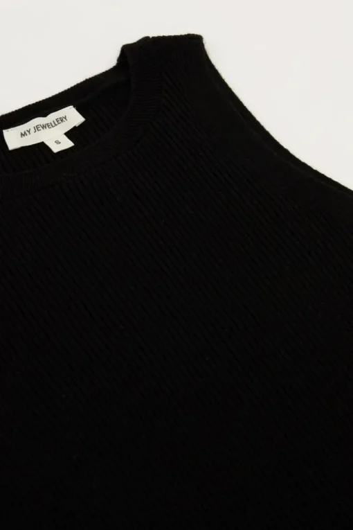 Zwarte Tanktop Met Rib