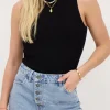 Zwarte Tanktop Met Rib Structuur