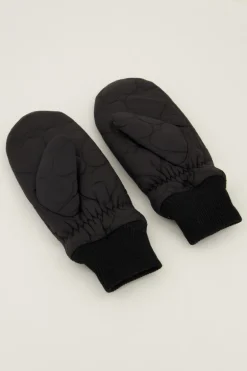 Zwarte Wanten Met Padded Hartjes