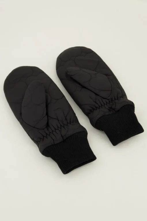 Zwarte Wanten Met Padded Hartjes