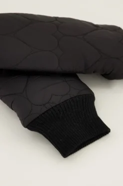 Zwarte Wanten Met Padded Hartjes