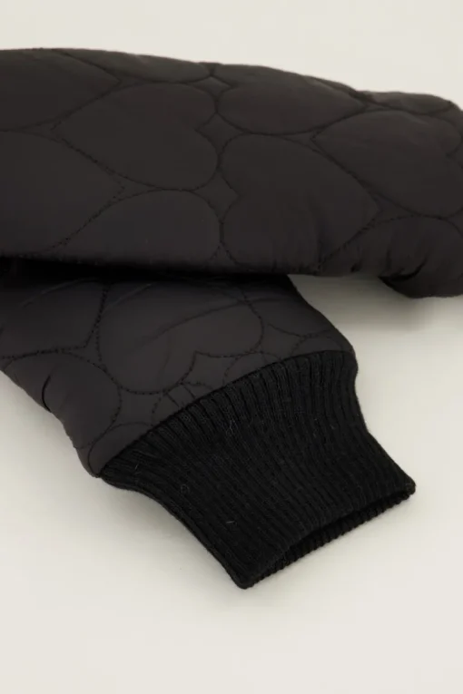 Zwarte Wanten Met Padded Hartjes