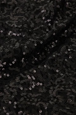 Zwarte Wide Leg Broek Met Pailletten
