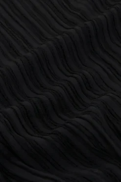 Zwarte Wide Leg Crinkle Broek