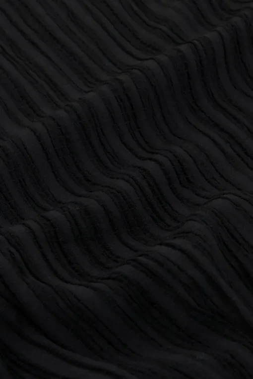 Zwarte Wide Leg Crinkle Broek