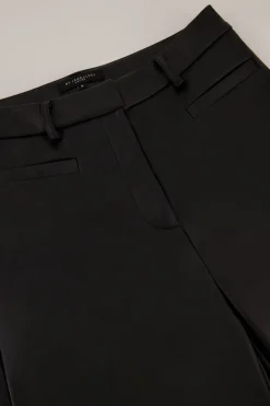 Zwarte Wijdvallende Broek Leatherlook