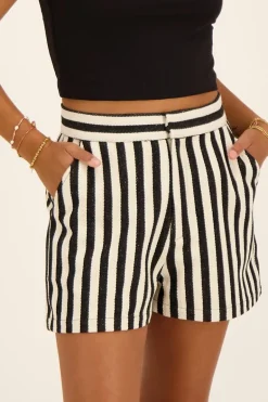 Zwart-wit Gestreepte Short