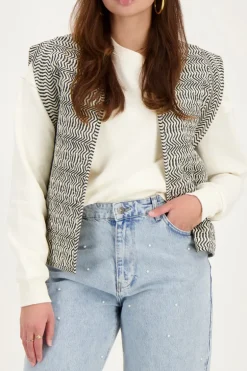 Zwart-wit Gilet Met Swirl