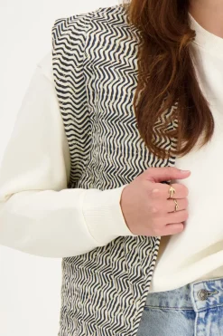 Zwart-wit Gilet Met Swirl