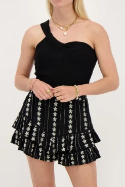 Zwart-witte Skort Met Embroidery