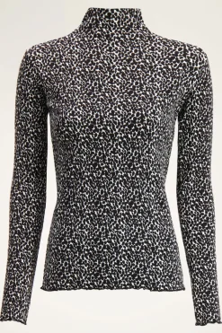Zwart-witte Turtleneck Dierenprint