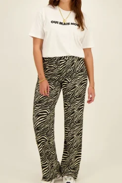 Zwart-witte Zebra Broek Wide Leg