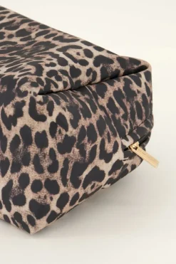 Bruine Toilettas Set Met Panterprint