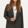 Donkergroene Blazer Met Dubbele Knopen