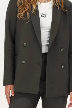 Donkergroene Blazer Met Dubbele Knopen