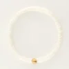 Equal Armband Met Witte Platte Kralen