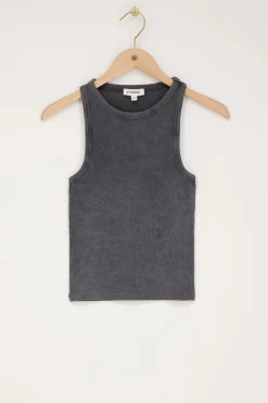 Grijze Tanktop Met Rib Structuur