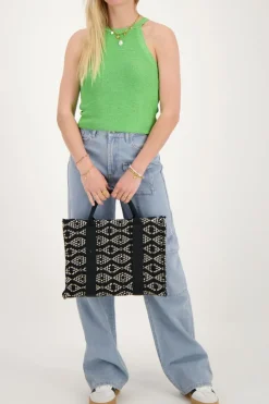 Groene Halter Top Met Lurex