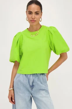 Groene Top Met Pofmouwen