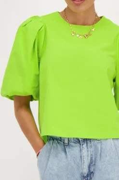 Groene Top Met Pofmouwen