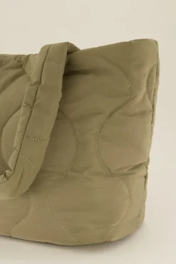 Kaki Gewatteerde Shopper