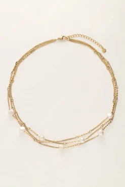 Ketting Met Drie Kettinkjes En Parels