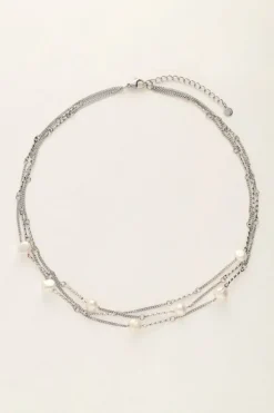 Ketting Met Drie Kettinkjes En Parels