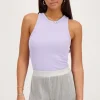 Lila Tanktop Met Rib Structuur