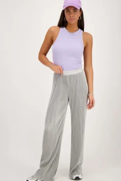 Lila Tanktop Met Rib Structuur