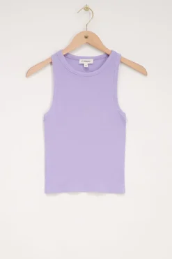 Lila Tanktop Met Rib Structuur