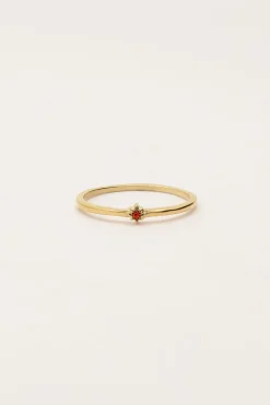 Minimalistische Geboortesteen Ring