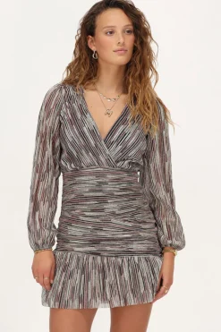 Multikleur Jurk Met Ruffles En Lurex