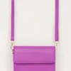 Paarse Leather Look Crossbody Tas