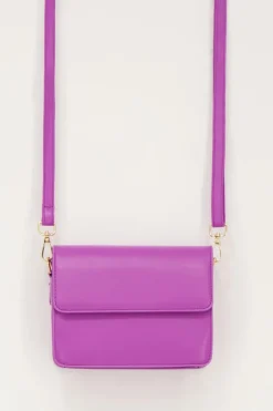Paarse Leather Look Crossbody Tas