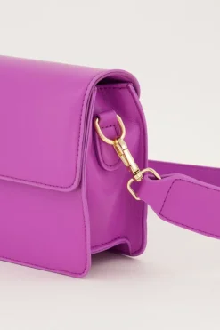 Paarse Leather Look Crossbody Tas