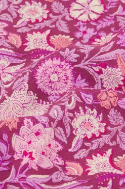 Paarse Top Met Roze Bloemenprint En Smock