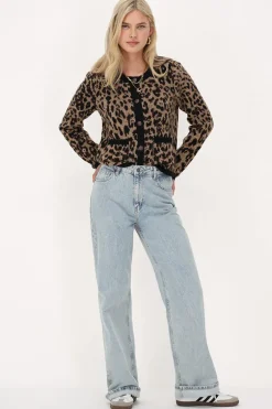 Panterprint Vestje Met Gouden Knopen