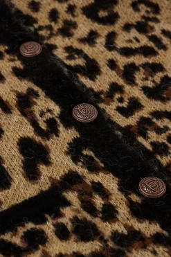 Panterprint Vestje Met Gouden Knopen