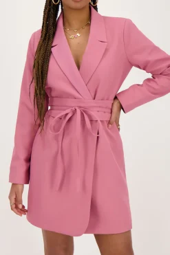 Roze Blazerjurk Met Ceintuur