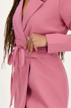 Roze Blazerjurk Met Ceintuur