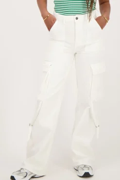 Witte Jeans Met Cargo Zakken