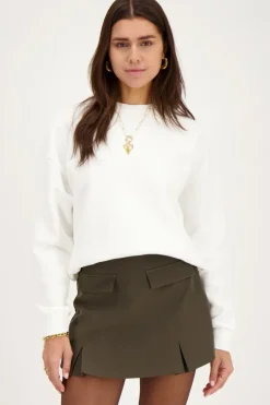 Witte Sweater Met Paris Backprint