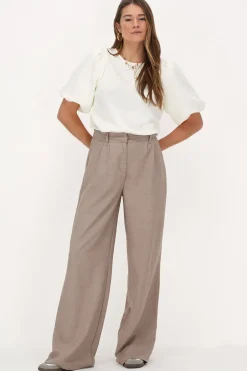 Witte Top Met Gepofte Mouwen