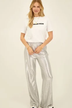 Zilveren Broek Wide Leg