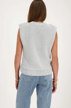 Zilveren Lurex Spencer Met Schoudervulling