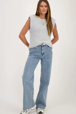 Zilveren Lurex Spencer Met Schoudervulling