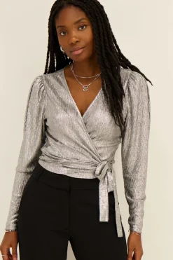 Zilveren Metallic Wikkeltop